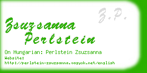 zsuzsanna perlstein business card